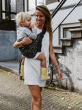 Wildride toddler hip carrier in grey leopard print, up to 20kg (British brand)
