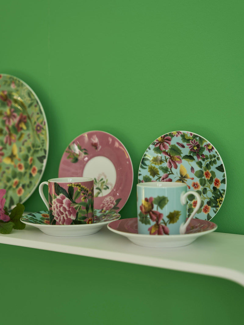 Designers Guild Ikebana porcelain cup and saucer set multi floral design 90ml - British product