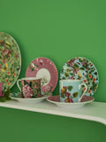 Designers Guild Ikebana porcelain cup and saucer set multi floral design 90ml - British product