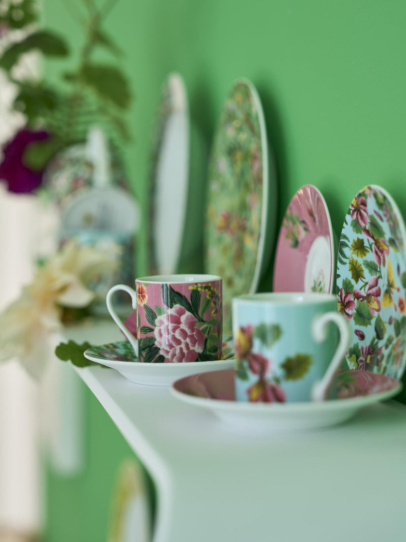 Designers Guild Ikebana porcelain cup and saucer set multi floral design 90ml - British product