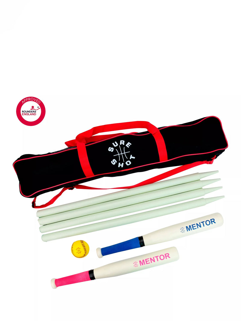 Sure Shot Home Rounders Set bats balls posts case - British product