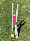 Sure Shot rounders set with bat, ball, and posts (British brand)