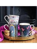Sara Miller fine china mug Hummingbird Paradise navy 344ml - British product