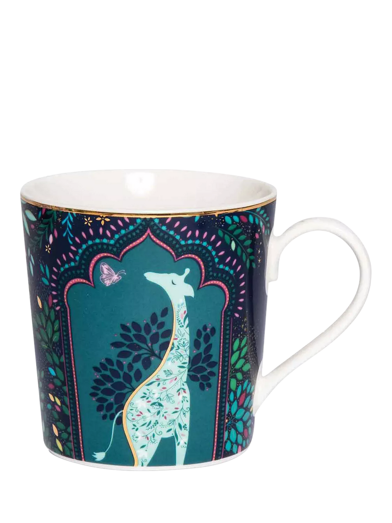 Sara Miller fine china mugs with 22ct gold detailing, set of 4, 344ml (British brand)