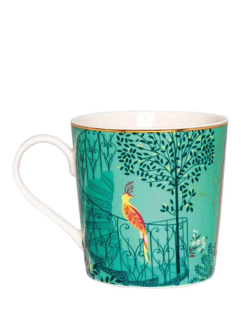 Sara Miller fine china mugs with 22ct gold detailing, set of 4, 344ml (British brand)