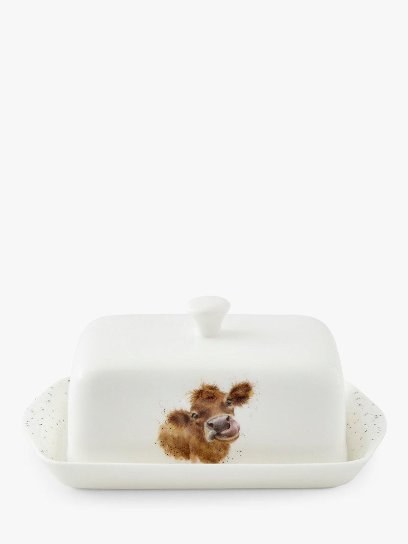 Wrendale Designs Mooo Cow bone china butter dish (British brand)