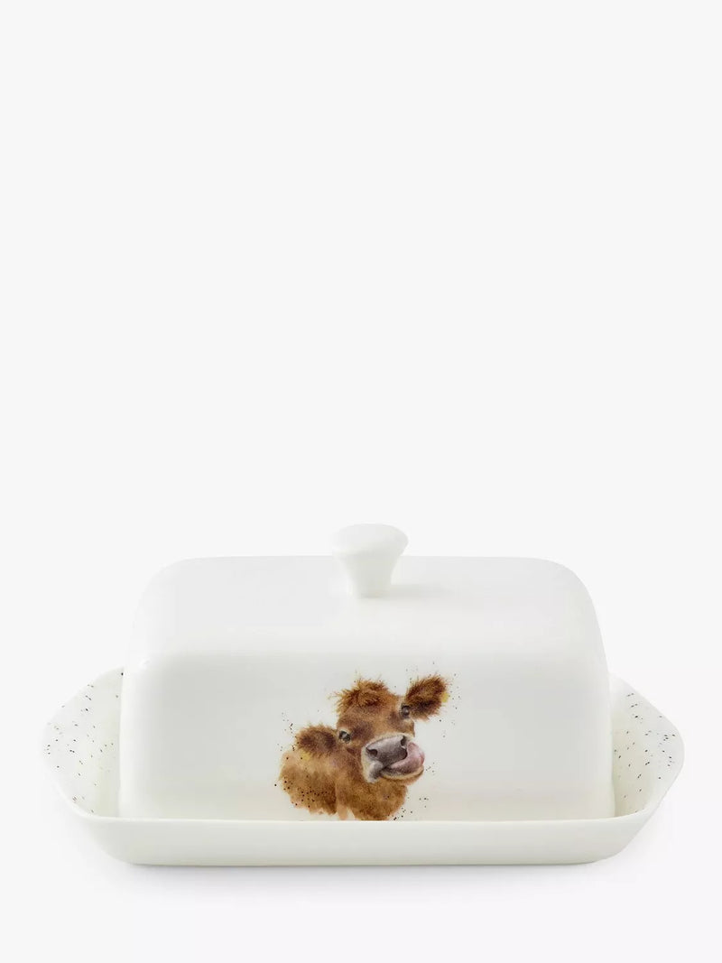 Wrendale Designs Mooo Cow bone china butter dish (British brand)