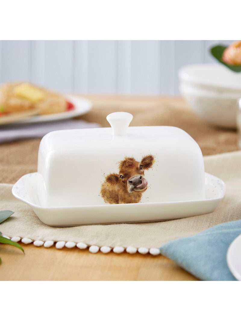 Wrendale Designs Mooo Cow bone china butter dish (British brand)