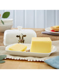 Wrendale Designs Mooo Cow bone china butter dish (British brand)