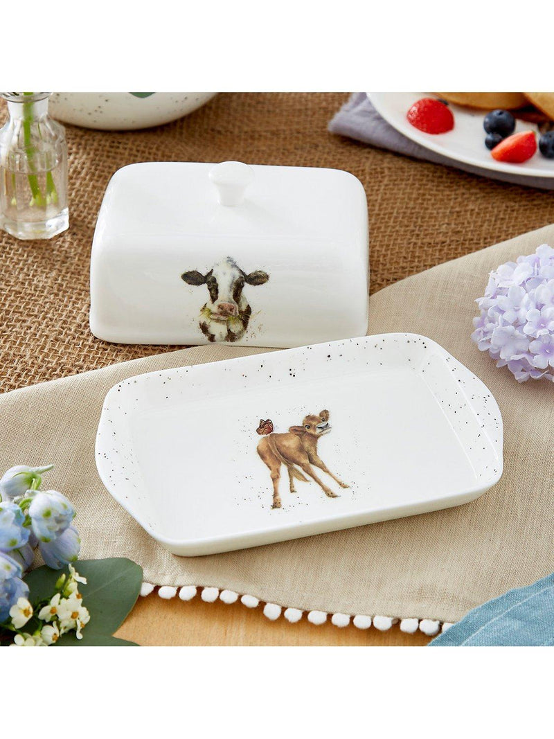 Wrendale Designs Mooo Cow bone china butter dish (British brand)