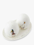 Wrendale Designs duck-themed fine bone china salt and pepper shaker set with oval tray (British brand)