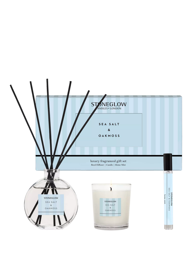 Stoneglow home fragrance gift set Sea Salt & Oakmoss - British product