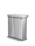 Simplehuman recycling pedal bin brushed stainless steel 58L, imported from the UK