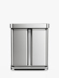 Simplehuman recycling pedal bin brushed stainless steel 58L, imported from the UK