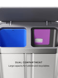 Simplehuman recycling pedal bin brushed stainless steel 58L, imported from the UK