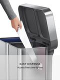 Simplehuman recycling pedal bin brushed stainless steel 58L, imported from the UK
