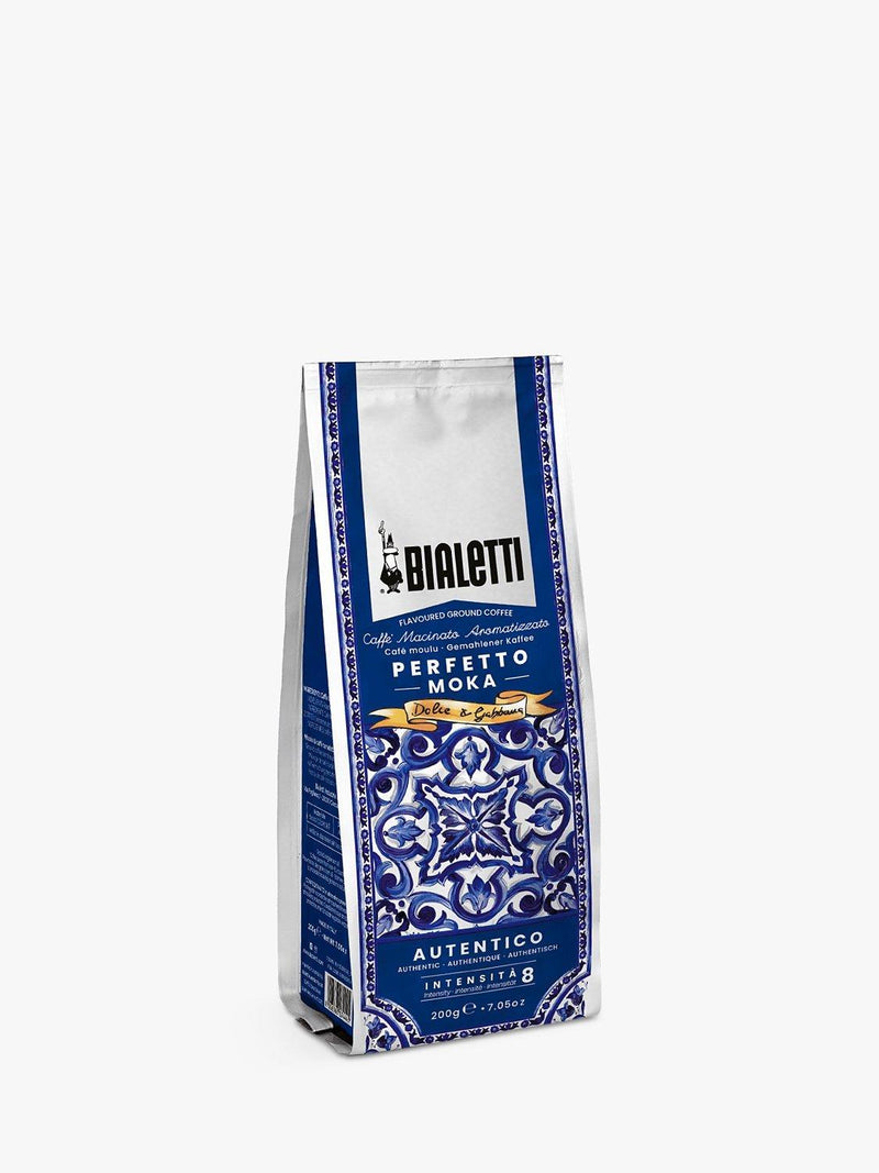 Bialetti Dolce & Gabbana Mediterranean Blue Perfetto Moka Autentico ground coffee 200g - British product