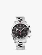 John Lewis Alpina Men's Startimer Pilot Date Chronograph Watch, Silver/Black- Buy online at McGrocer