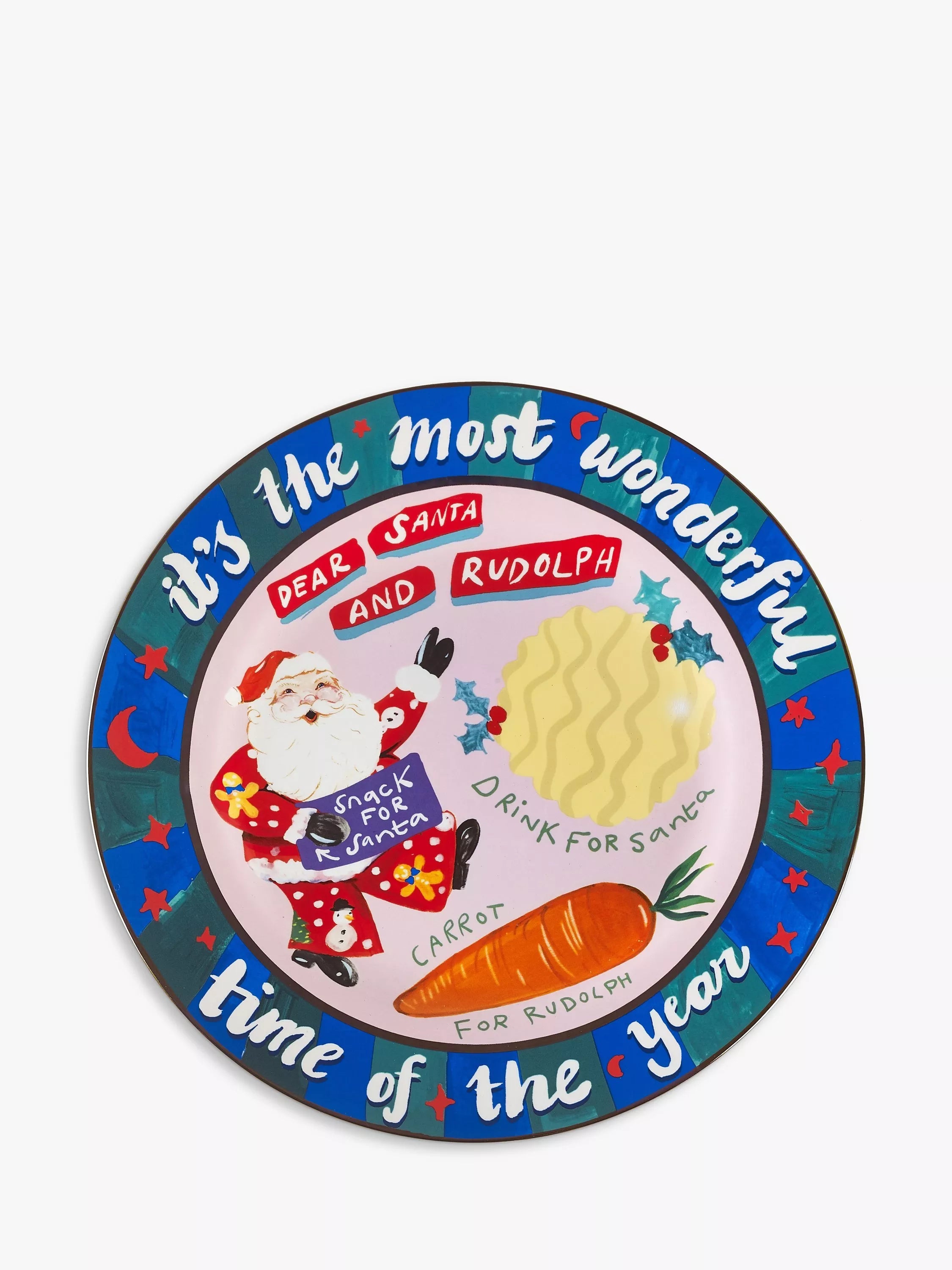 Eleanor Bowmer Christmas Eve Santa's Treats Stoneware Plate, 28cm - McGrocer