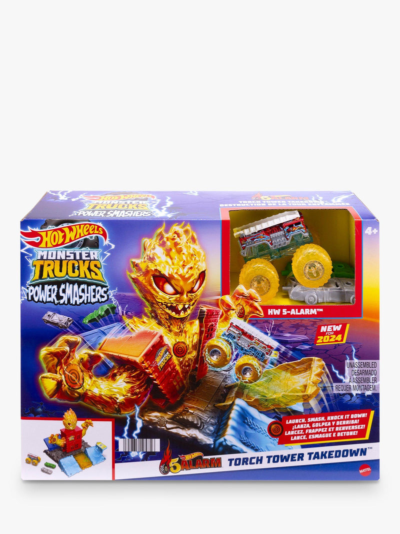 Hot Wheels Monster Trucks 5-Alarm Tower Takedown playset, UK version