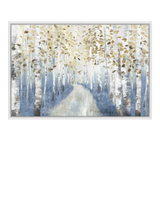 John Lewis John Lewis Allison Pearce 'New Path I' Framed Canvas Print, 86 x 126cm, Blue/Multi- Buy online at McGrocer