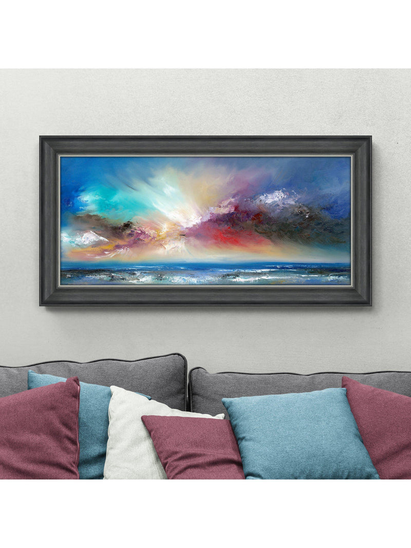 John Lewis 'Blue Delight' framed print 58x113cm (British brand)