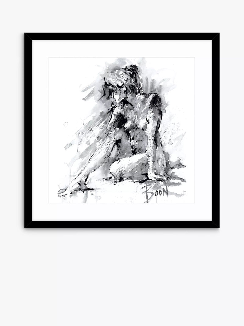 John Lewis 'Figurative Study 1' framed print in black and white, 74.5 x 74.5cm, UK version