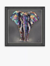 John Lewis John Lewis Louise Luton 'Hugo' Elephant Framed Print, Grey/Multi, 83 x 83cm- Buy online at McGrocer