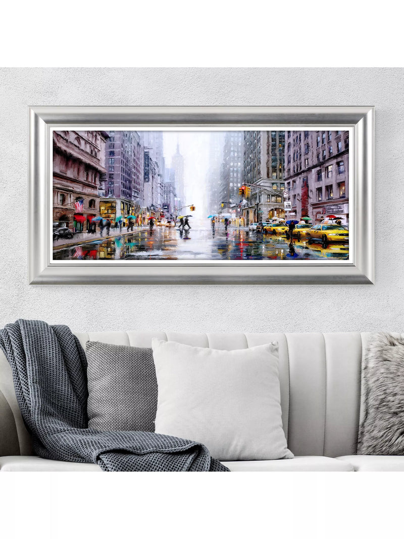 John Lewis framed print Rainfall New York 59x114cm (British brand)