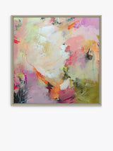 John Lewis John Lewis Natasha Barnes 'Cherry Blossom' Abstract Framed Canvas Print, 64 x 64cm, Pink/Multi- Buy online at McGrocer