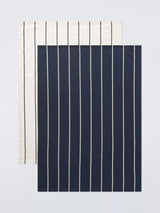 John Lewis Classic Butcher Stripe Cotton Tea Towel Set of 2 in Navy/White- Buy online at McGrocer