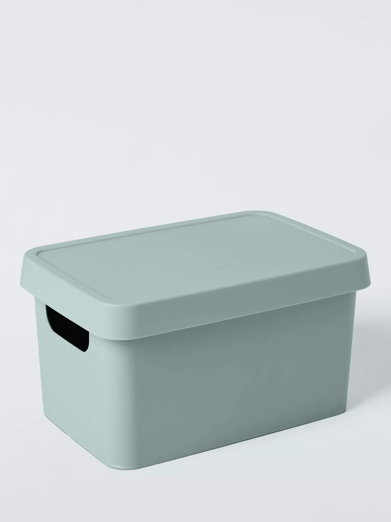 John Lewis Stackable Plastic Storage Box with Lid, Small