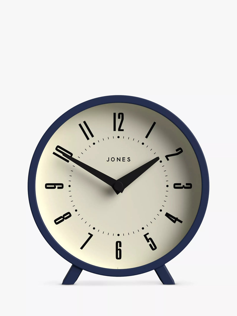 Jones Clocks Venus analogue mantel clock indigo blue, UK version