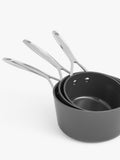 John Lewis aluminium ceramic non-stick saucepan set 3 piece, UK version