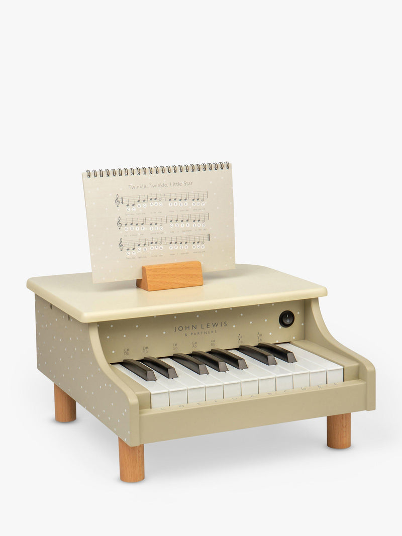 John Lewis toy wooden piano with spotty design (British brand)