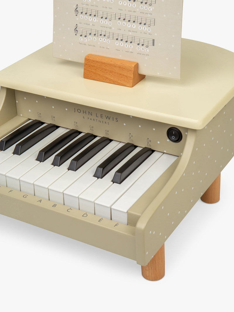 John Lewis toy wooden piano with spotty design (British brand)