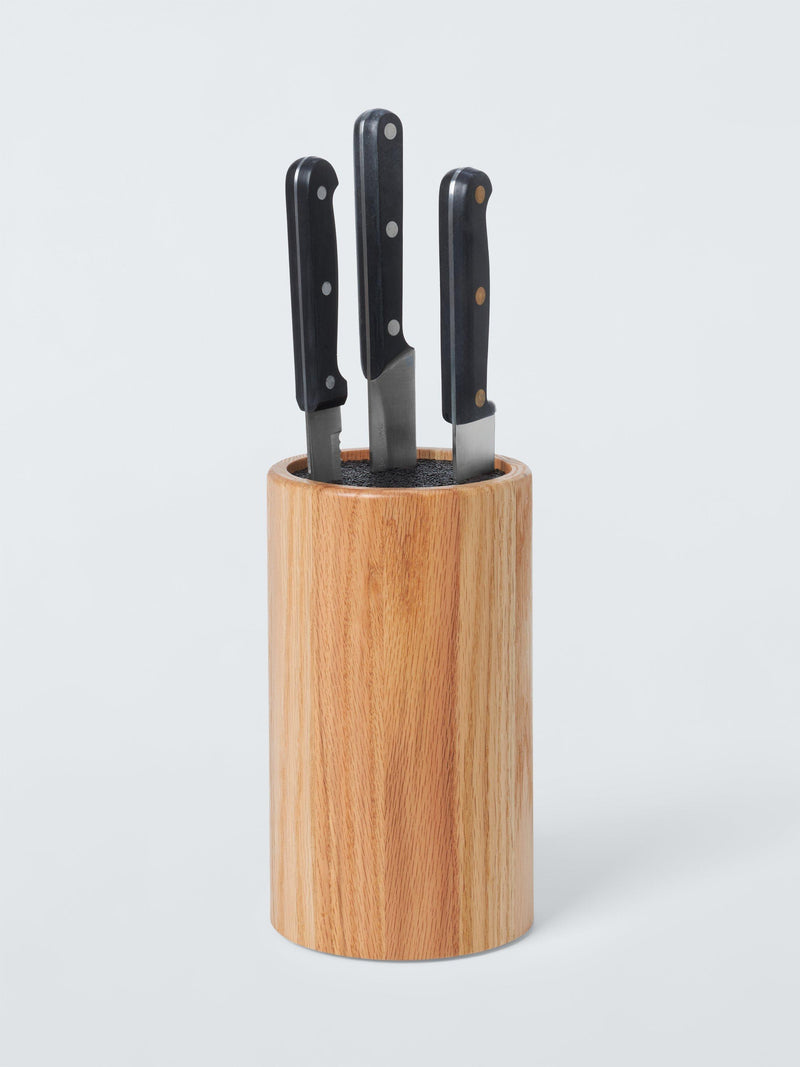 John Lewis oak knife block universal size, imported from the UK