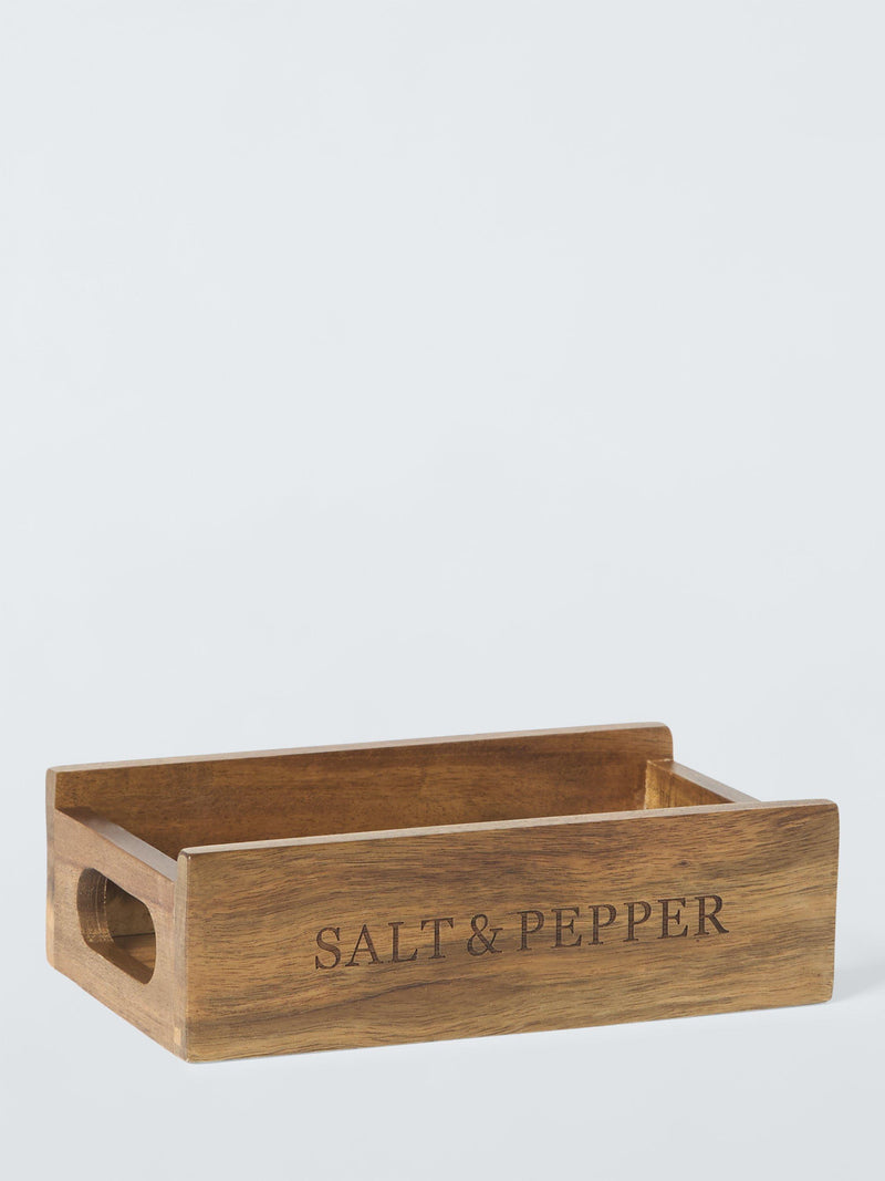 John Lewis ANYDAY Acacia Wood Salt and Pepper Crate, UK version