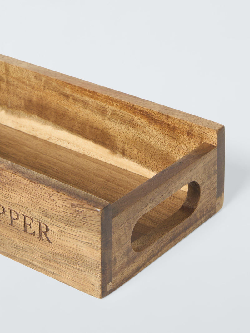 John Lewis ANYDAY Acacia Wood Salt and Pepper Crate, UK version