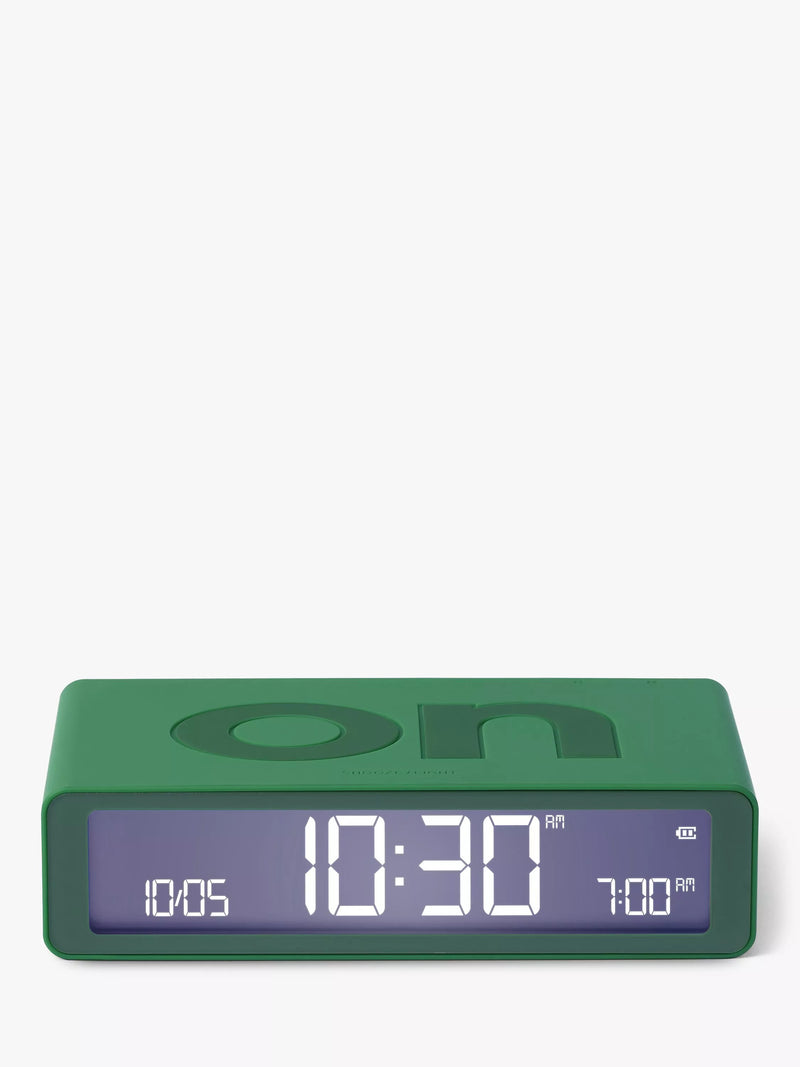Lexon Flip alarm clock dark green with LCD display - British product