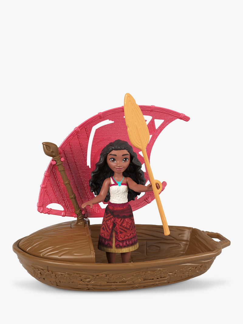 Floatable Small Doll and Canoe Bath Toy Set, 3.5-inch Tall Doll