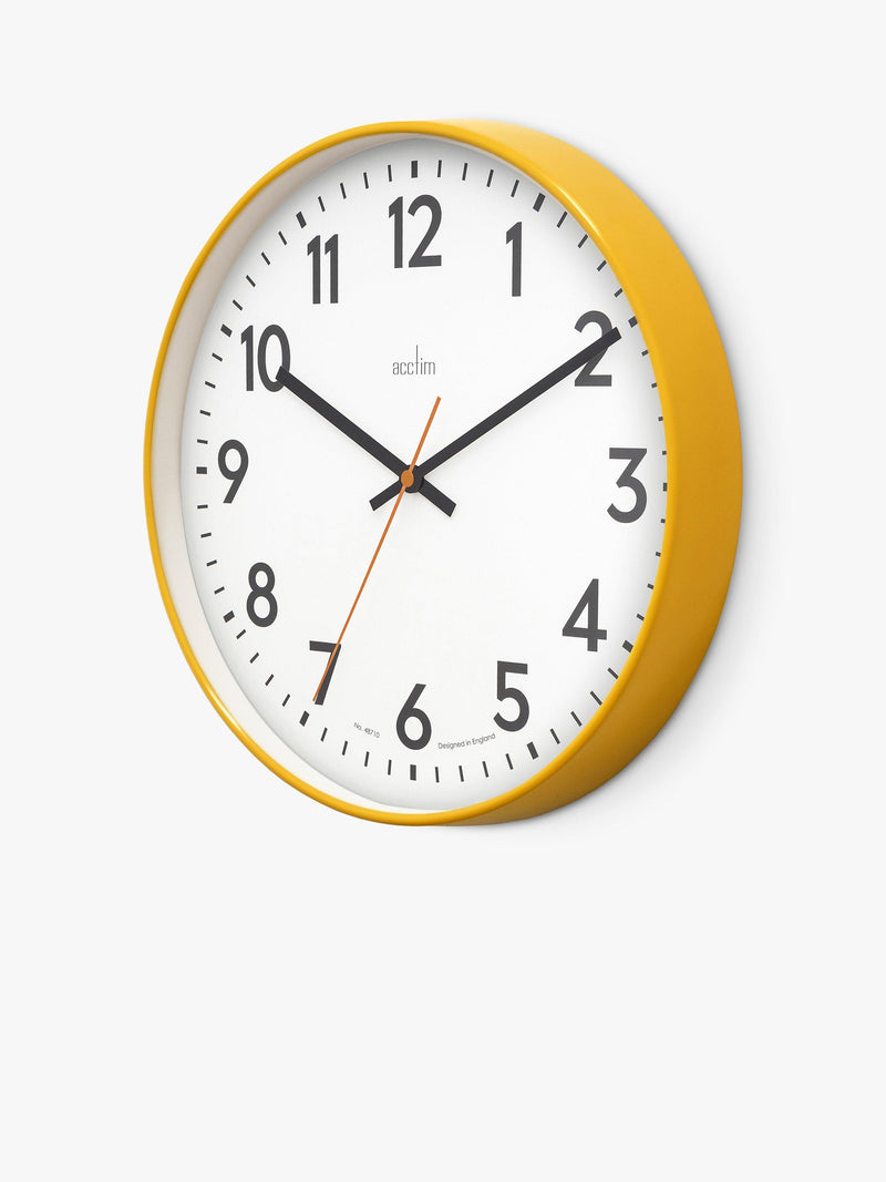 Acctim analogue wall clock with colourful case and Arabic numerals, 30cm - British product