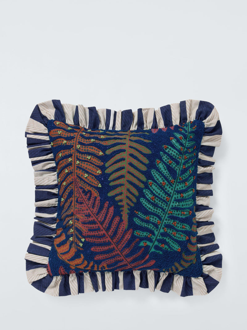 John Lewis Ferns Frill cushion in multi colours, UK version