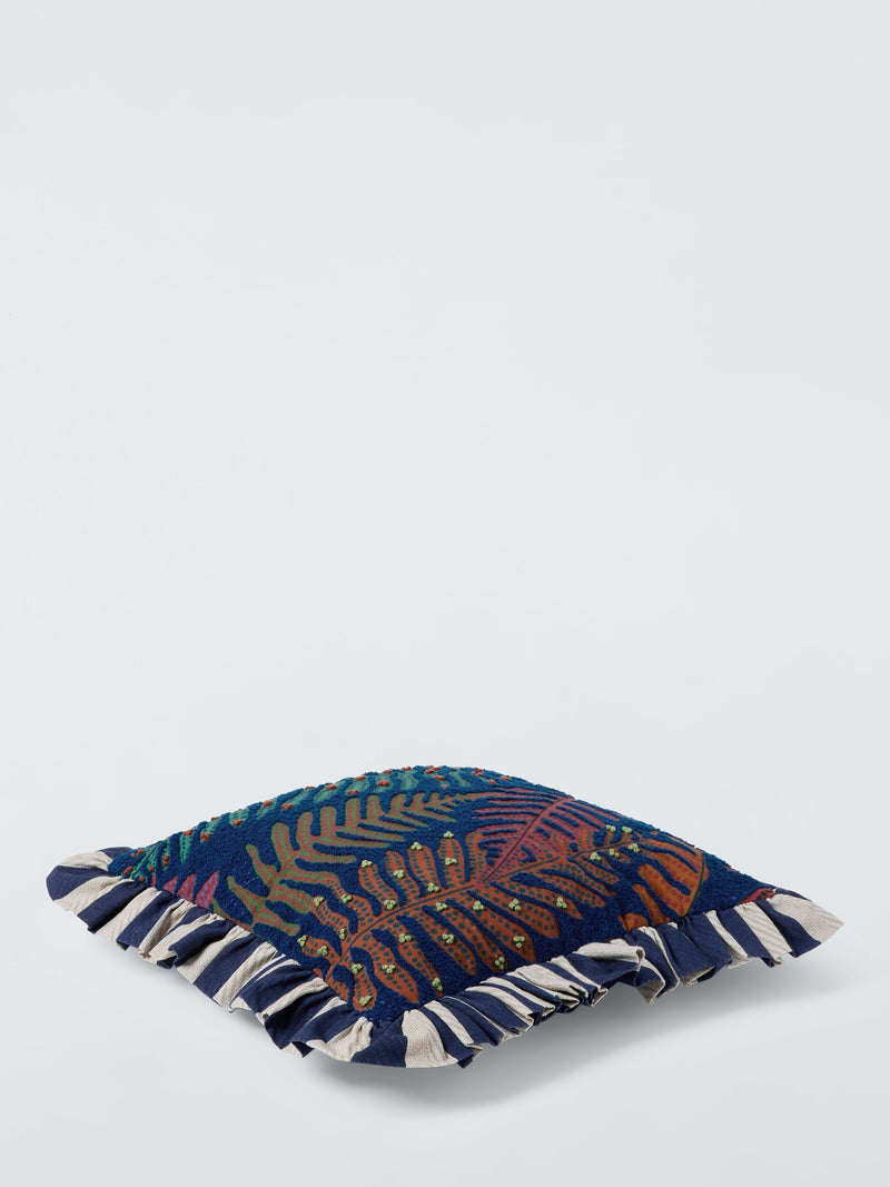 John Lewis Ferns Frill cushion in multi colours, UK version