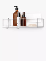 John Lewis Non-Damaging Shower Storage Caddies with Adhesive Strips and Hooks, Pack of 2, White- Buy online at McGrocer