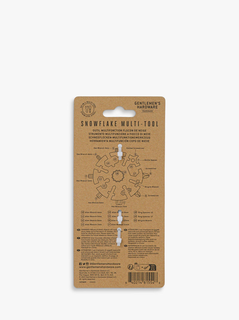 Gentlemen's Hardware snowflake multi-tool - British product