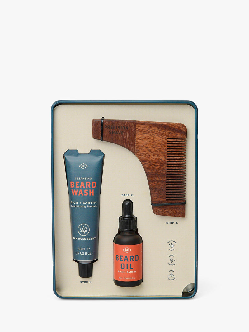 Gentlemen's Hardware beard care kit in Oak Moss scent, UK version