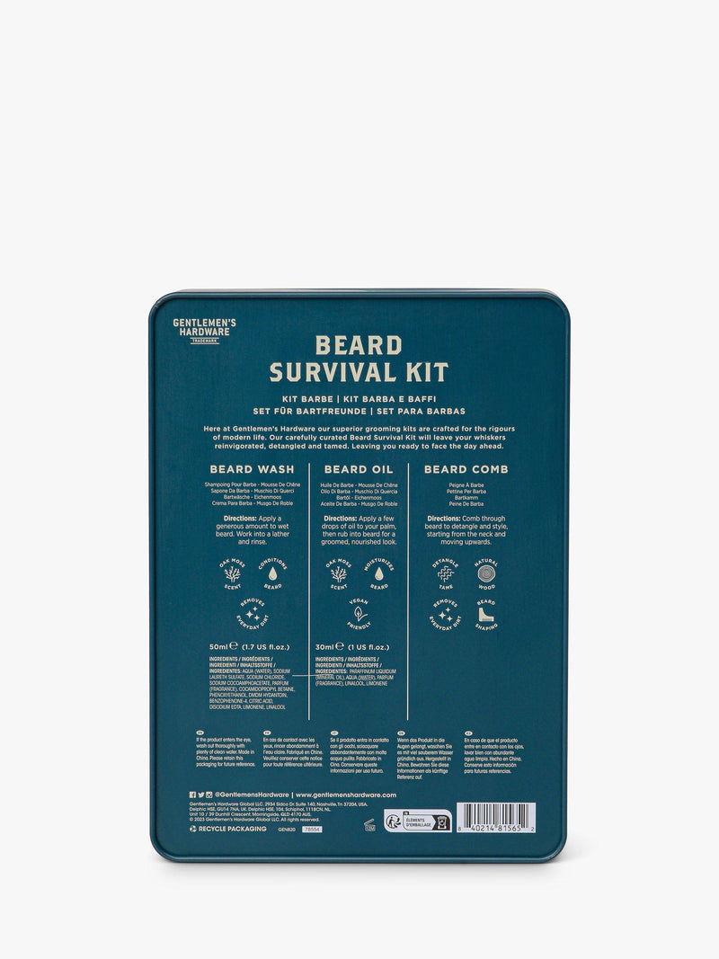 Gentlemen's Hardware beard care kit in Oak Moss scent, UK version