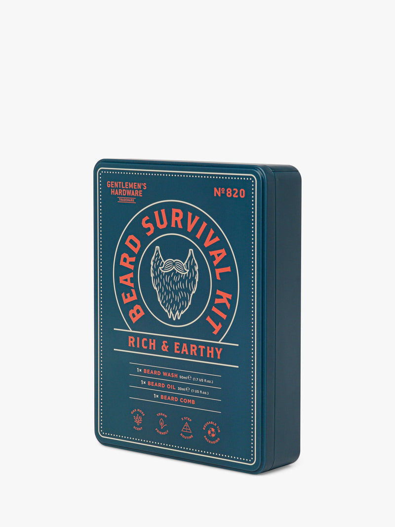 Gentlemen's Hardware beard care kit in Oak Moss scent, UK version