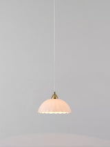 John Lewis houseof Flower Glass Pendant Ceiling Light, White/Brass- Buy online at McGrocer